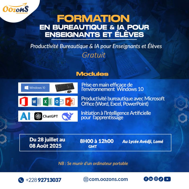 Formation des enseignants et élèves