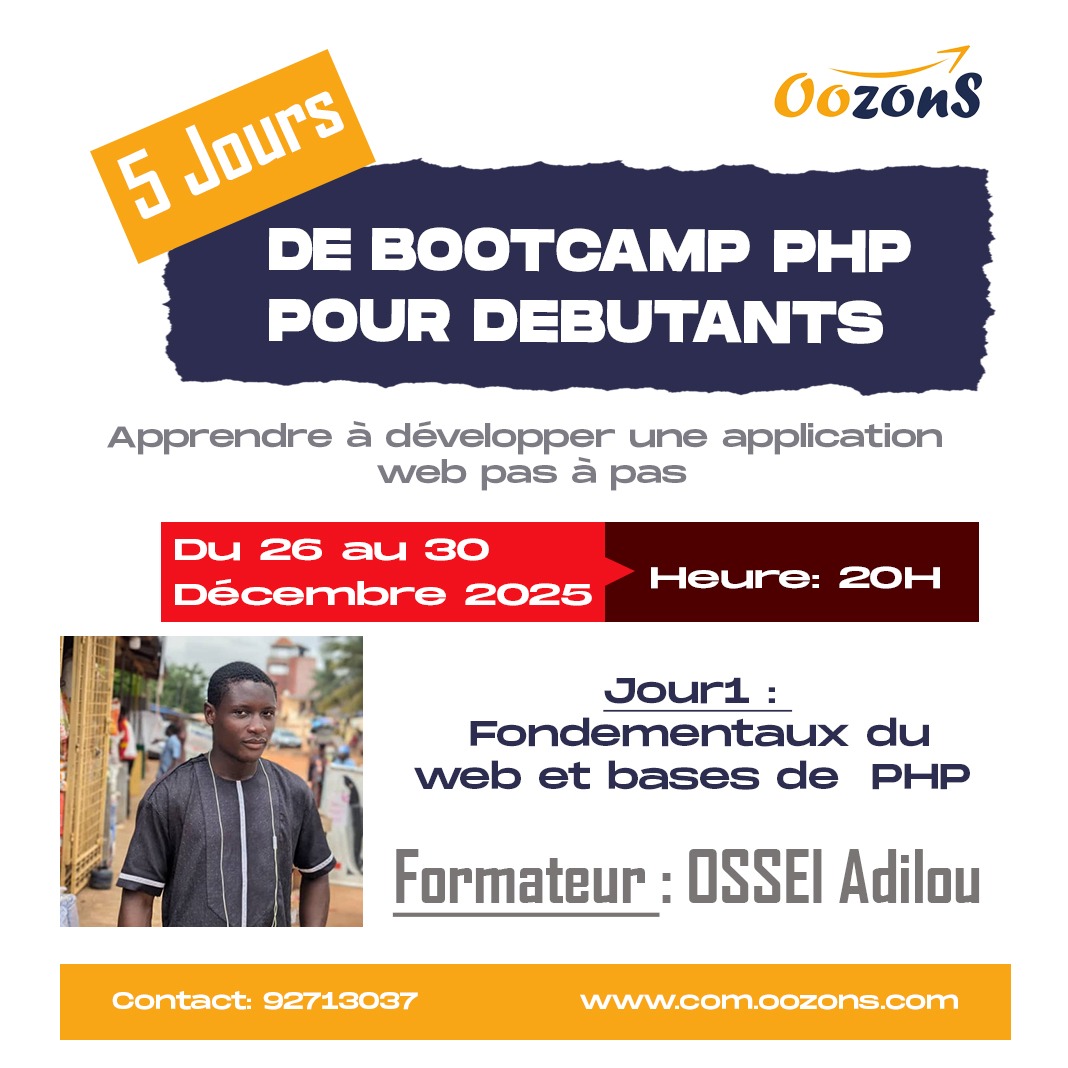 Bootcamp PHP pour Débutants – 5 jours intensifs